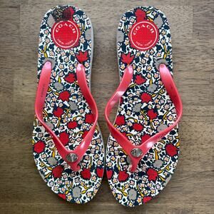 Coach Allison Coral Flip Flops Size 9